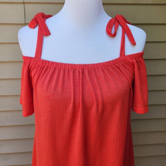 Green Envelope Red Short Dress Off-the-Shoulder Tie Straps Solid - Picture 4 of 12